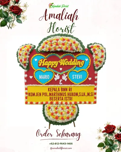 Karangan Papan Bunga Pernikahan di Patihan